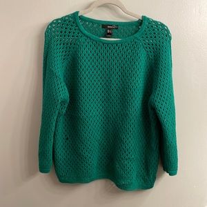 Mango green crochet sweater